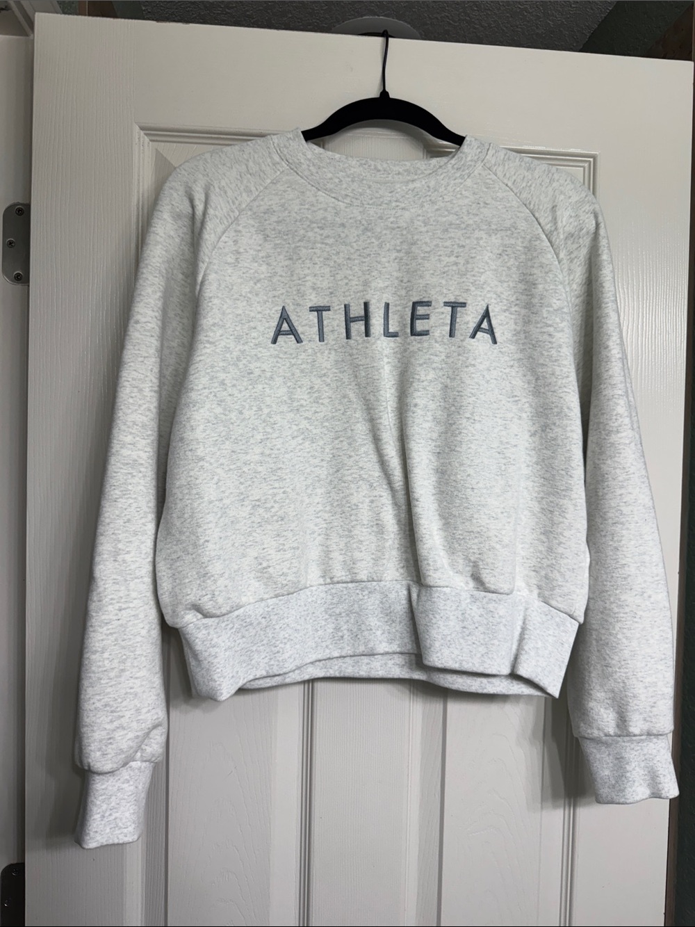 Athleta Heather Gray Crewneck Sweatshirt with Logo